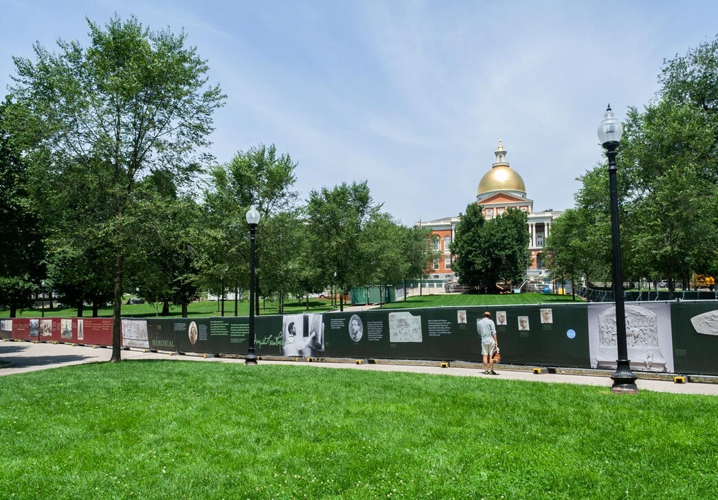 construction fence in front of the state capital